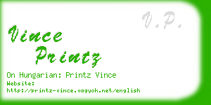 vince printz business card